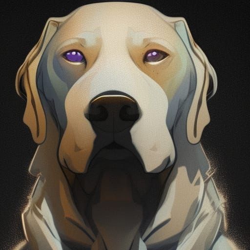Ethereal Ghost Dog Portrait in Hyperdetailed Style