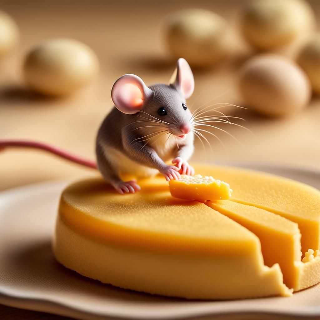 Hyper-Realistic Marzipan Mouse Still Life
