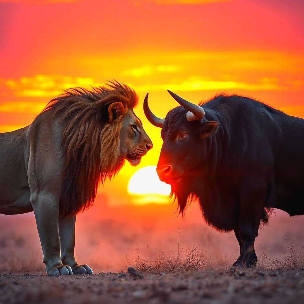 Dog and Sheep Confrontation