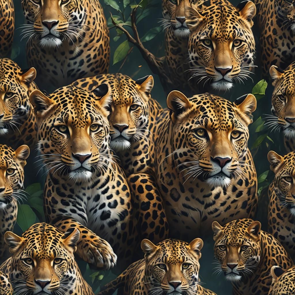 Four-Faced Leopard: Detailed Fantasy Concept Art