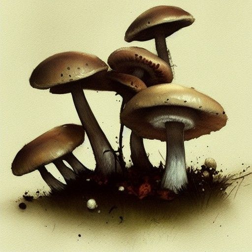 Sinister Mushrooms in Golden Age Illustration Style