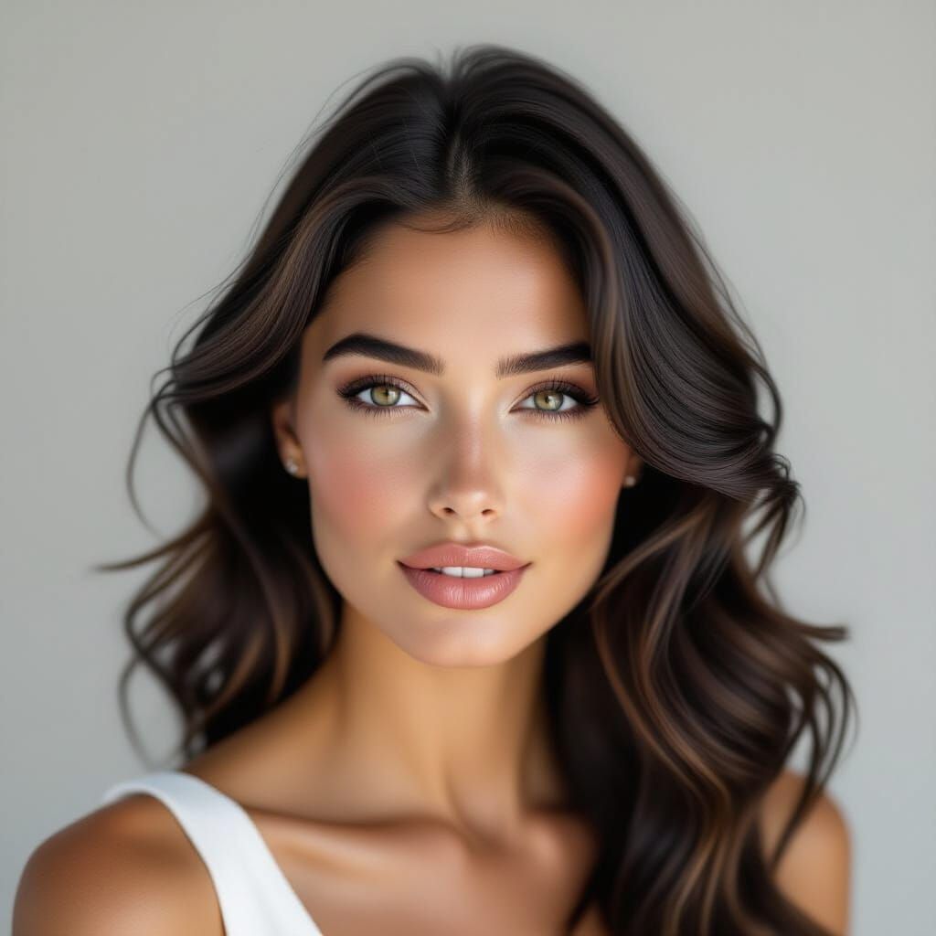 Vintage Portrait of a Woman with Flowing Hair