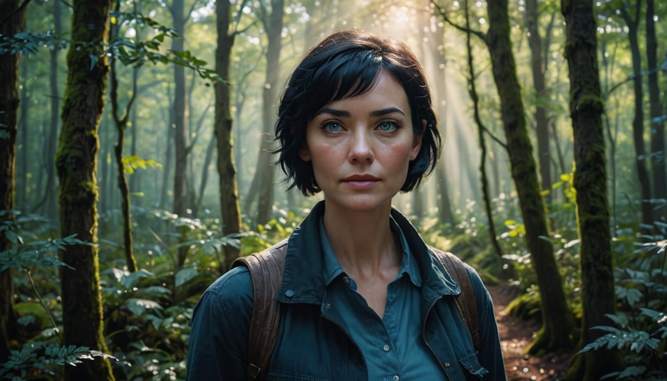 Mystical Forest Portrait in Digital Realism