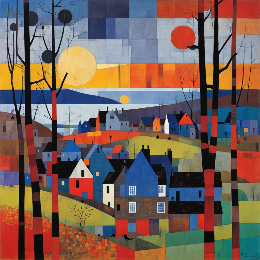 Abstract Geometric Composition in the Style of Klee