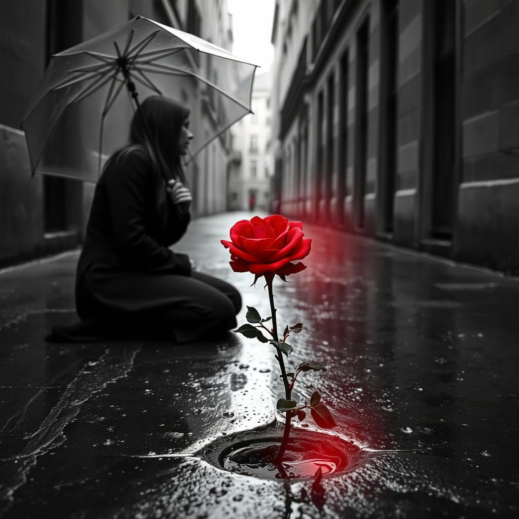 Mysterious Parisian Alleyway Scene in Black and White