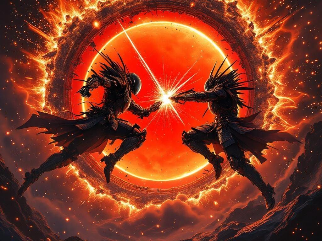 Ronin Mechs Clash in Zero-G Torii Ring