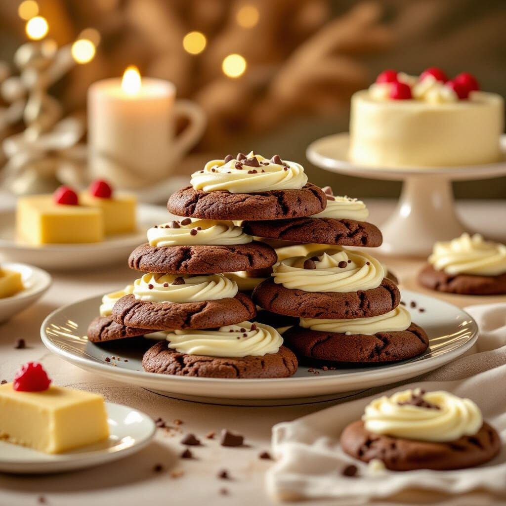 Decadent Chocolate Cookies with Cheese Frosting