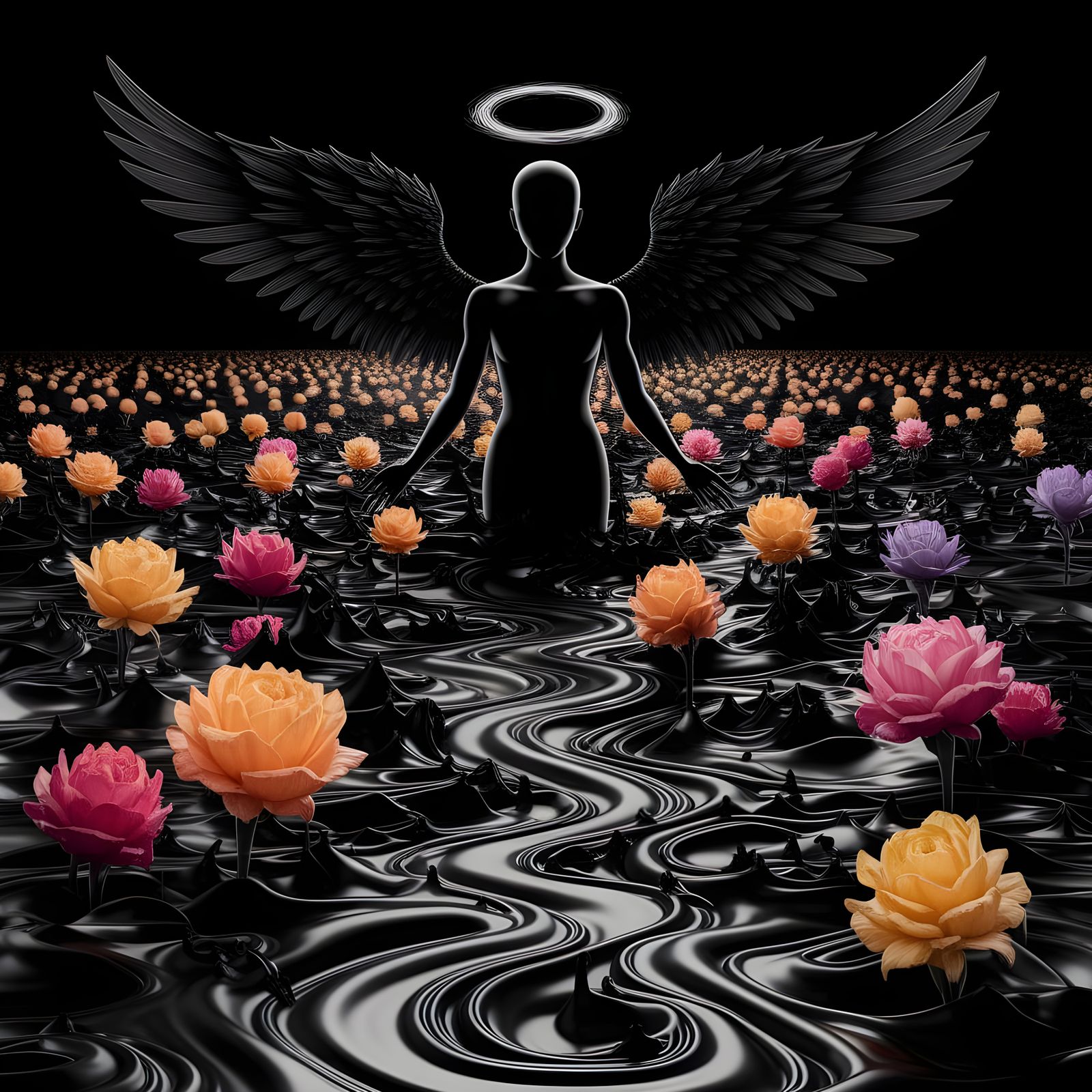 Darkly Beautiful Angel of Death Blooms in Rich Textures