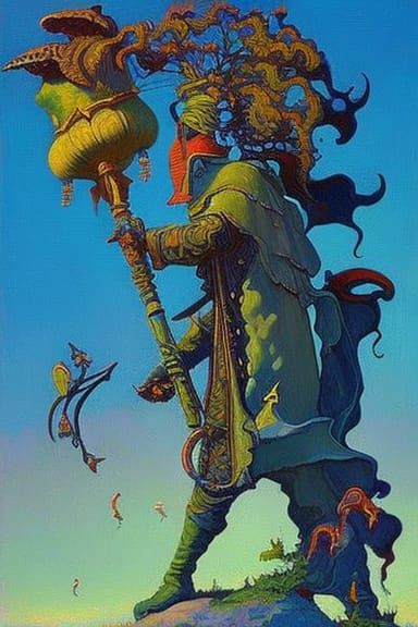 The psychedelic wizard reptillian man, renaissance painting, hyperdetailed, Rebecca Sugar, Pino Daeni, Josephine Wall, S...