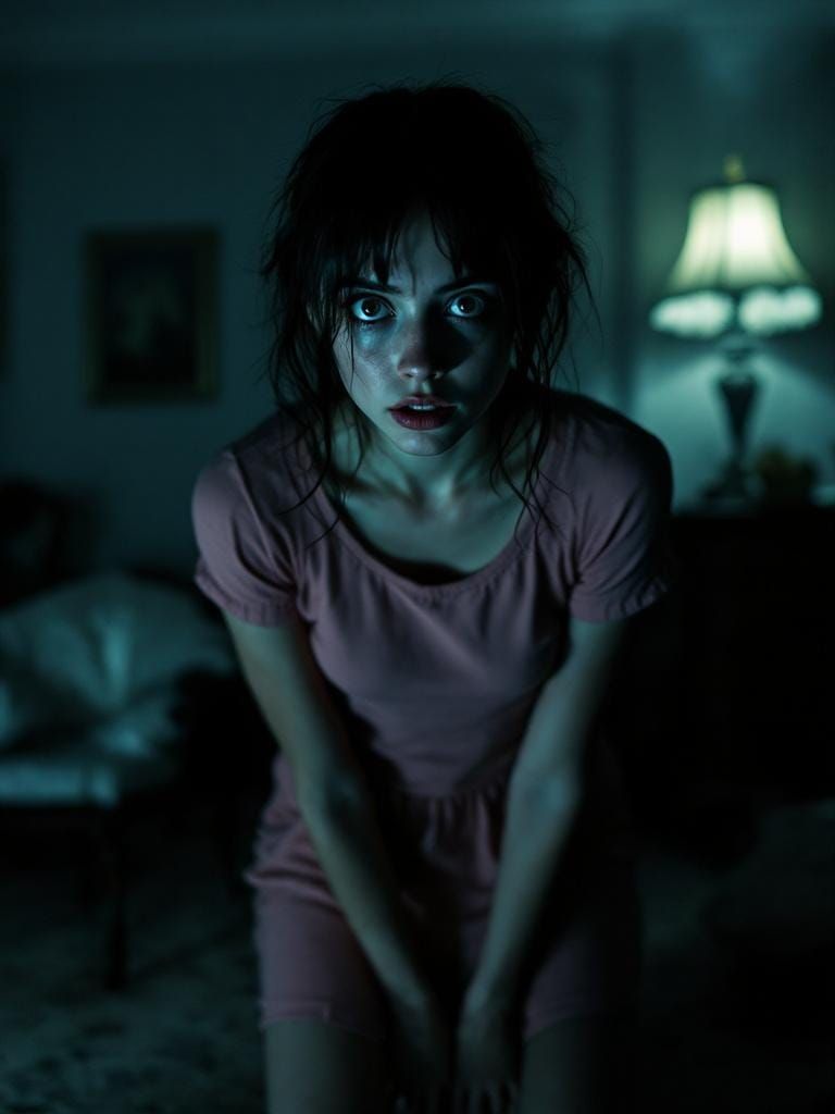 Eerie Woman in Pink Dress: Psychological Horror