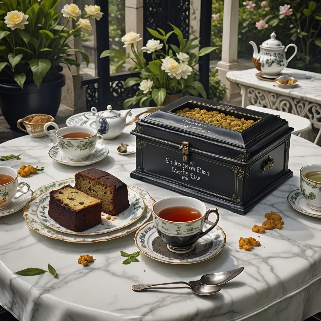 Ginger Cake and Tea Seeds Spill: Detailed Matte Painting