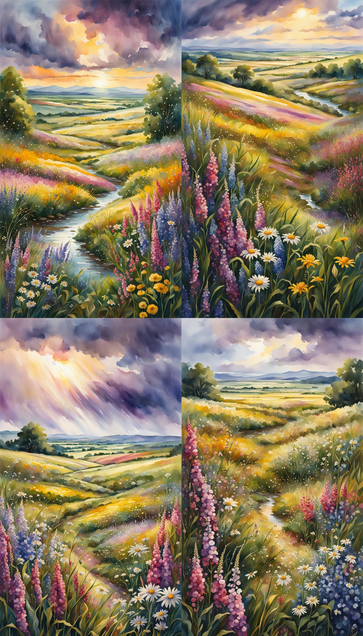 Stunning view of prairie wheat fields