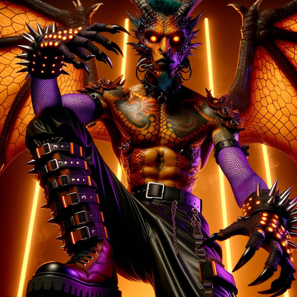 Dragon-Human Hybrid in Dramatic Pulp Comic Style