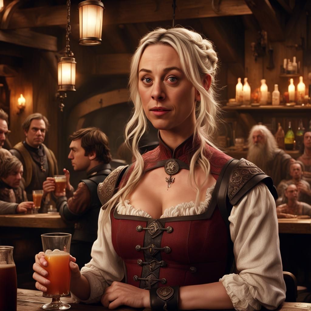 Bard Serving Drinks in a Tavern: Digital Matte Painting