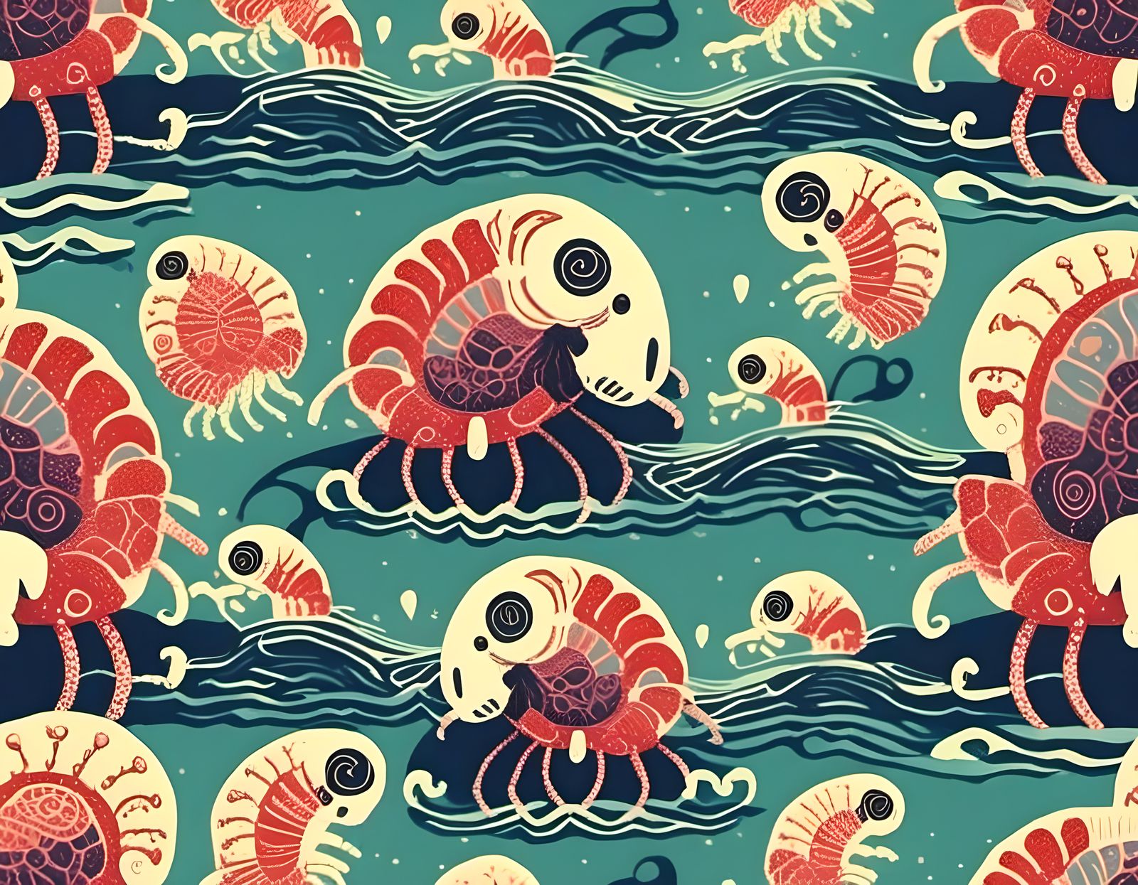 Hermit Crab with Skull Shell on Sunny Beach