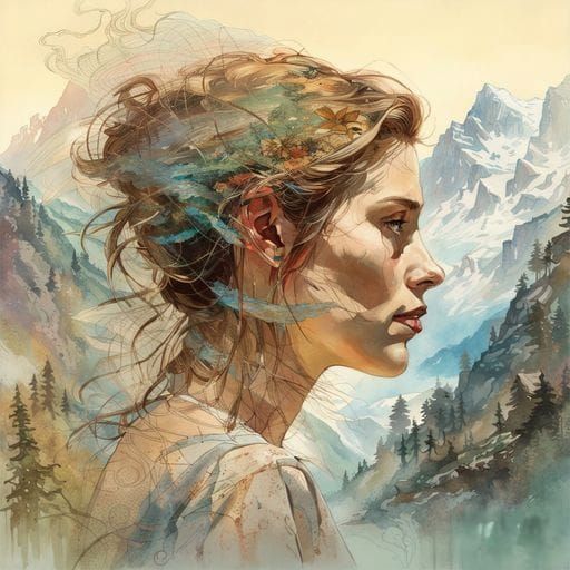 Striking Double Exposure Portrait Artwork