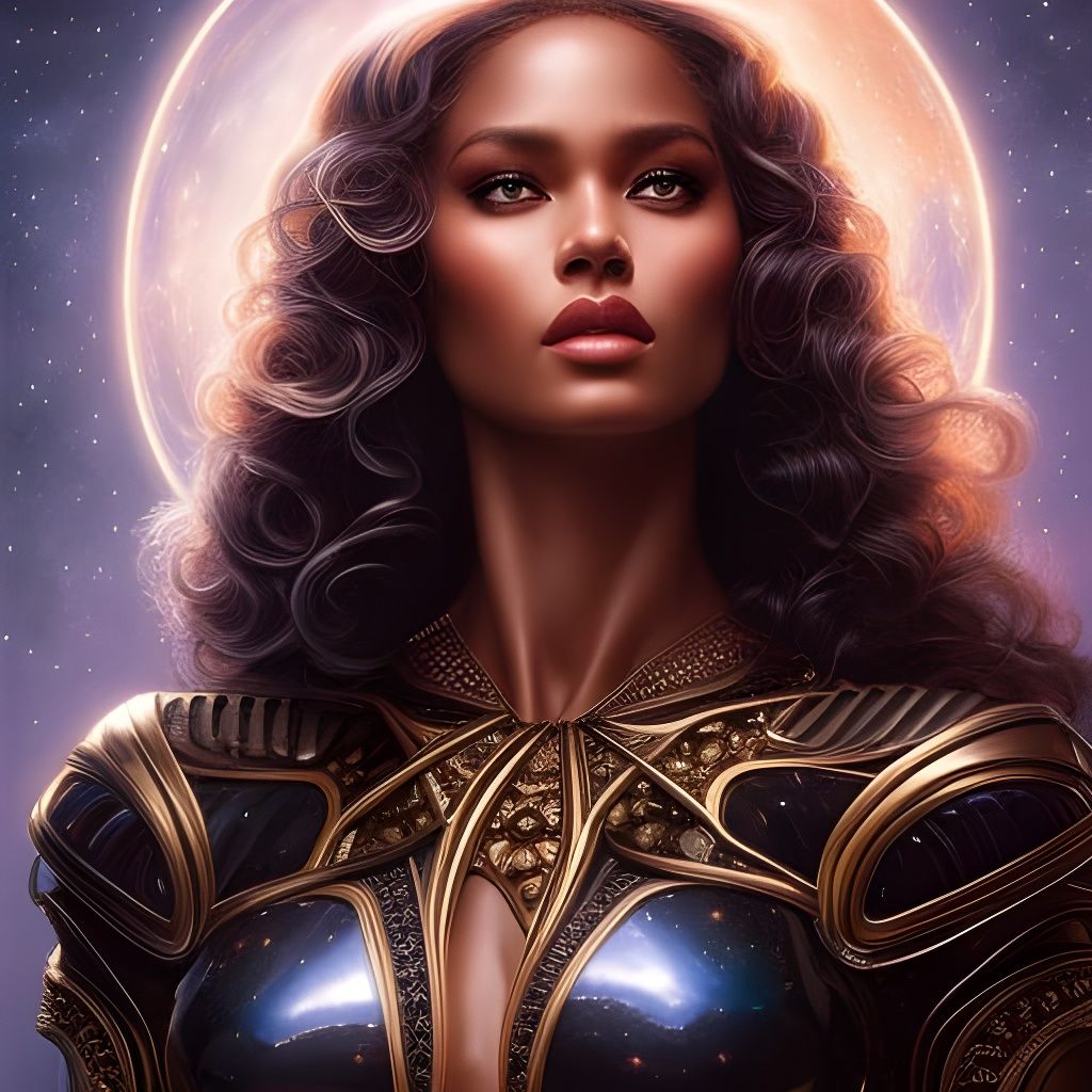 Starry Galaxy Woman: Hyperrealistic Digital Art