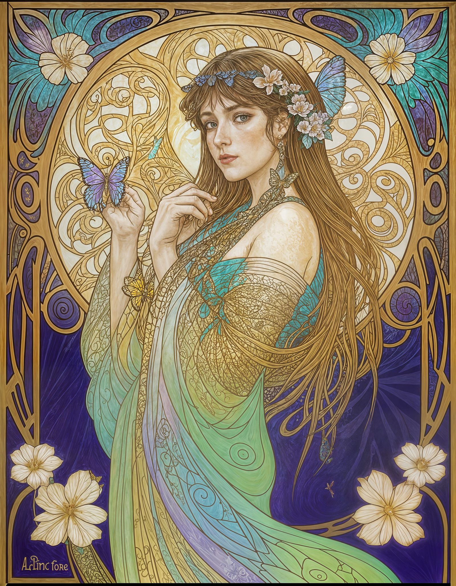 Surreal Butterfly Garden Blooms in Golden Hour