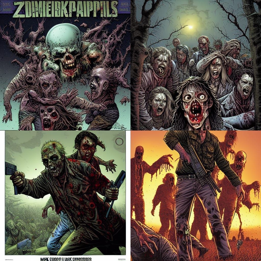 Zombie Apocalypse Comic Book Art