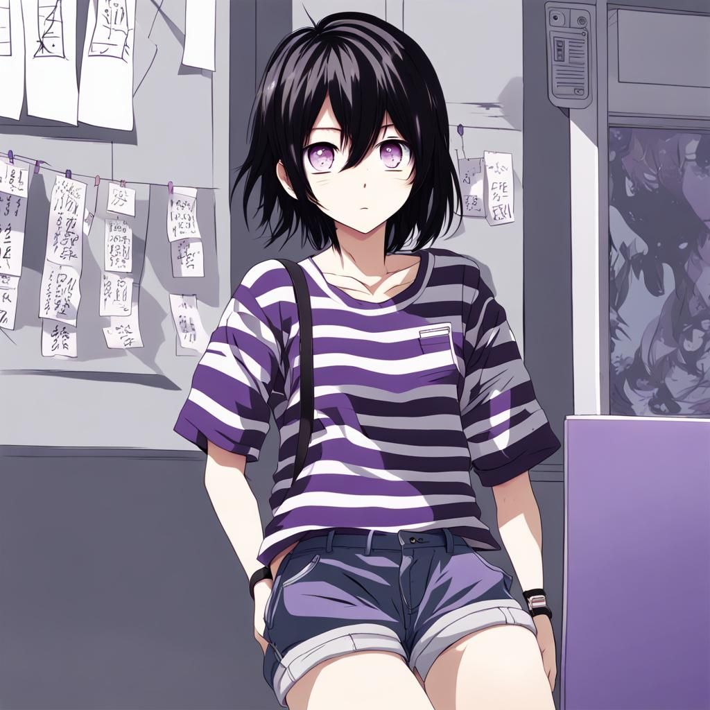 Non-Binary Person Writing in Anime Style