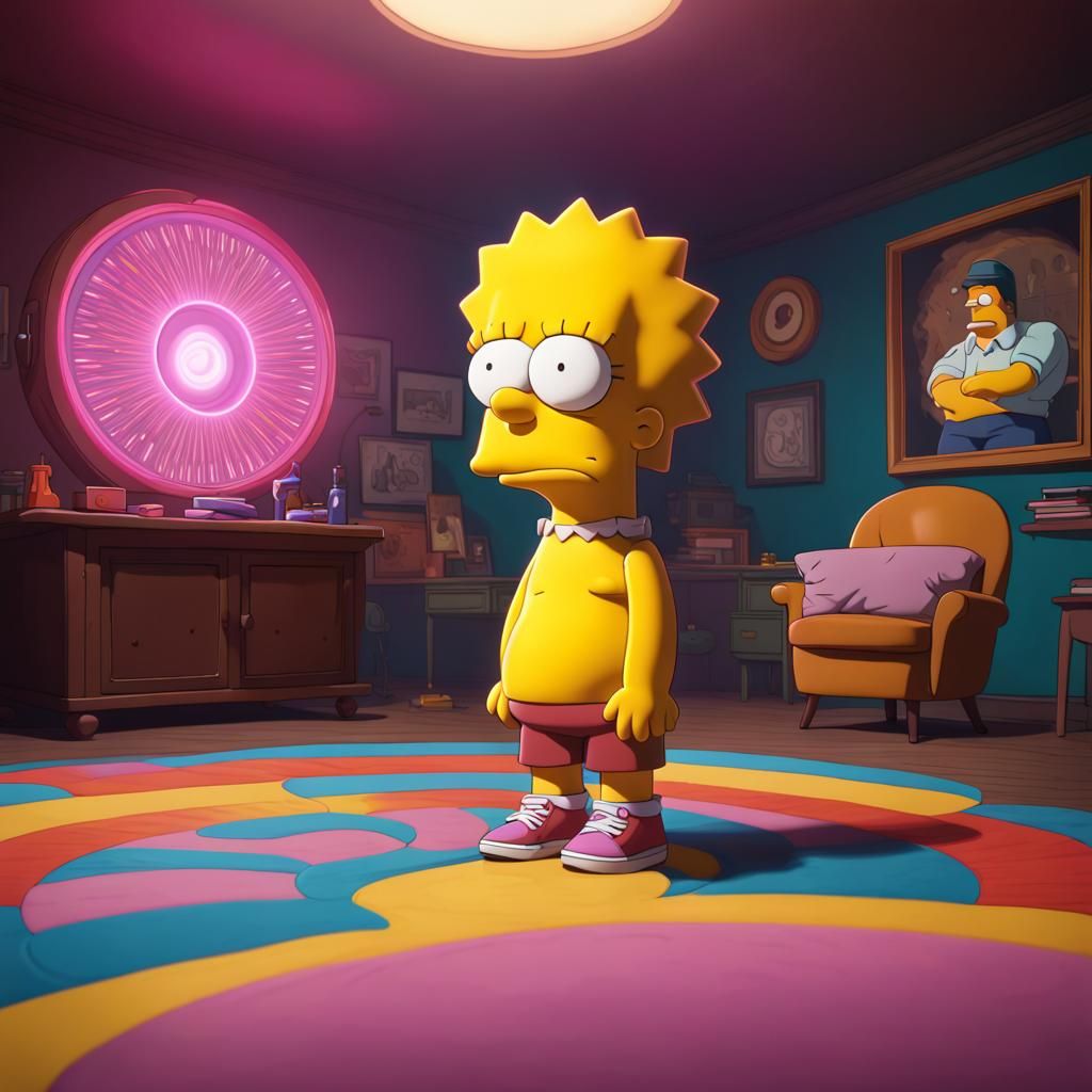 Bart Simpson Hypnotized: Detailed Matte Painting