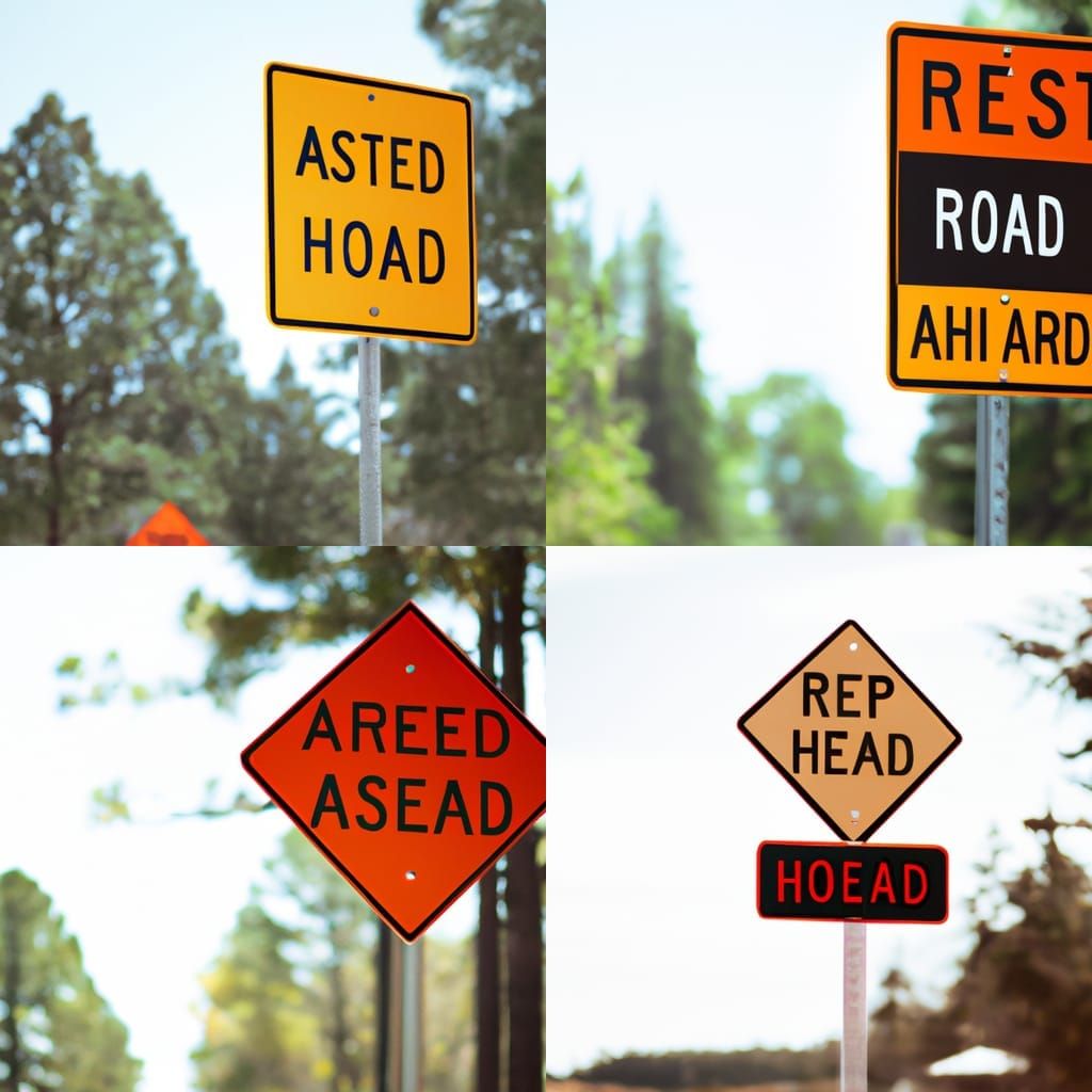 Rest Stop Ahead Road Sign: Sharp Focus Photography