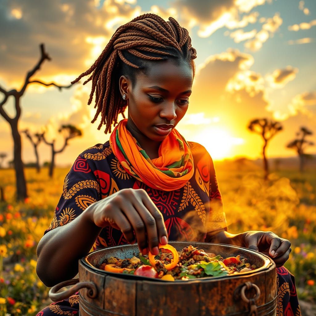 Savannah Tradwife in Vibrant Ankara Dress