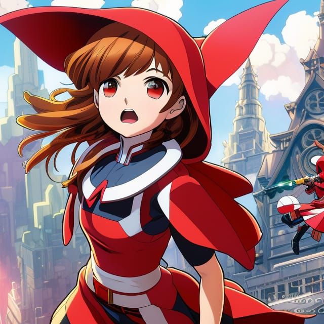 Ochaco Uraraka as Little Red Riding Hood in Comic Style