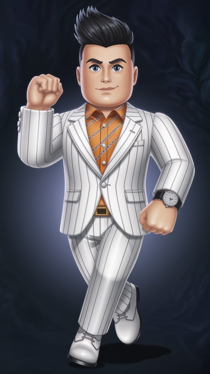 Slicked Back 50s Style Roblox Character in T Pose