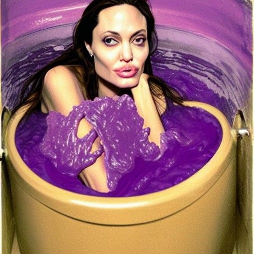 Angelina Jolie in Purple Slime, Doré Horror Style