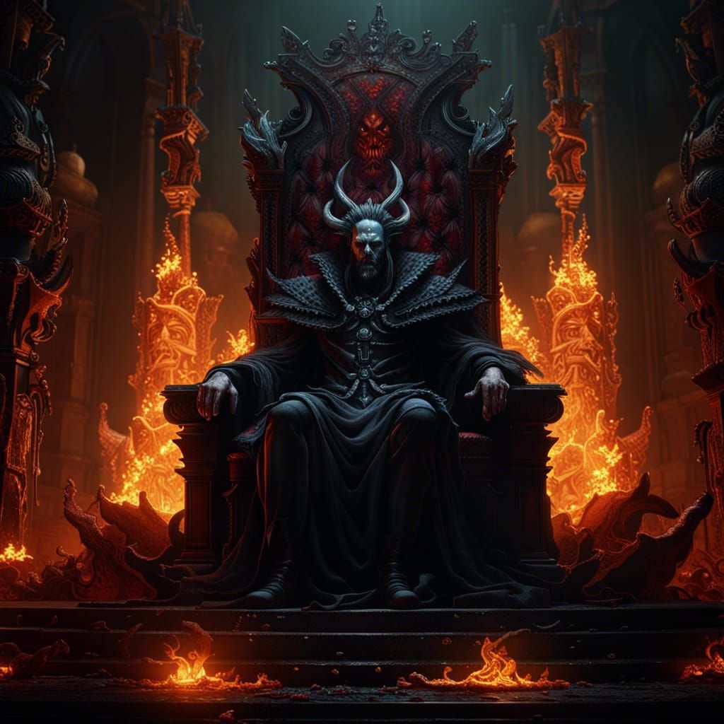 Hades on Throne: Dark Fantasy Concept Art