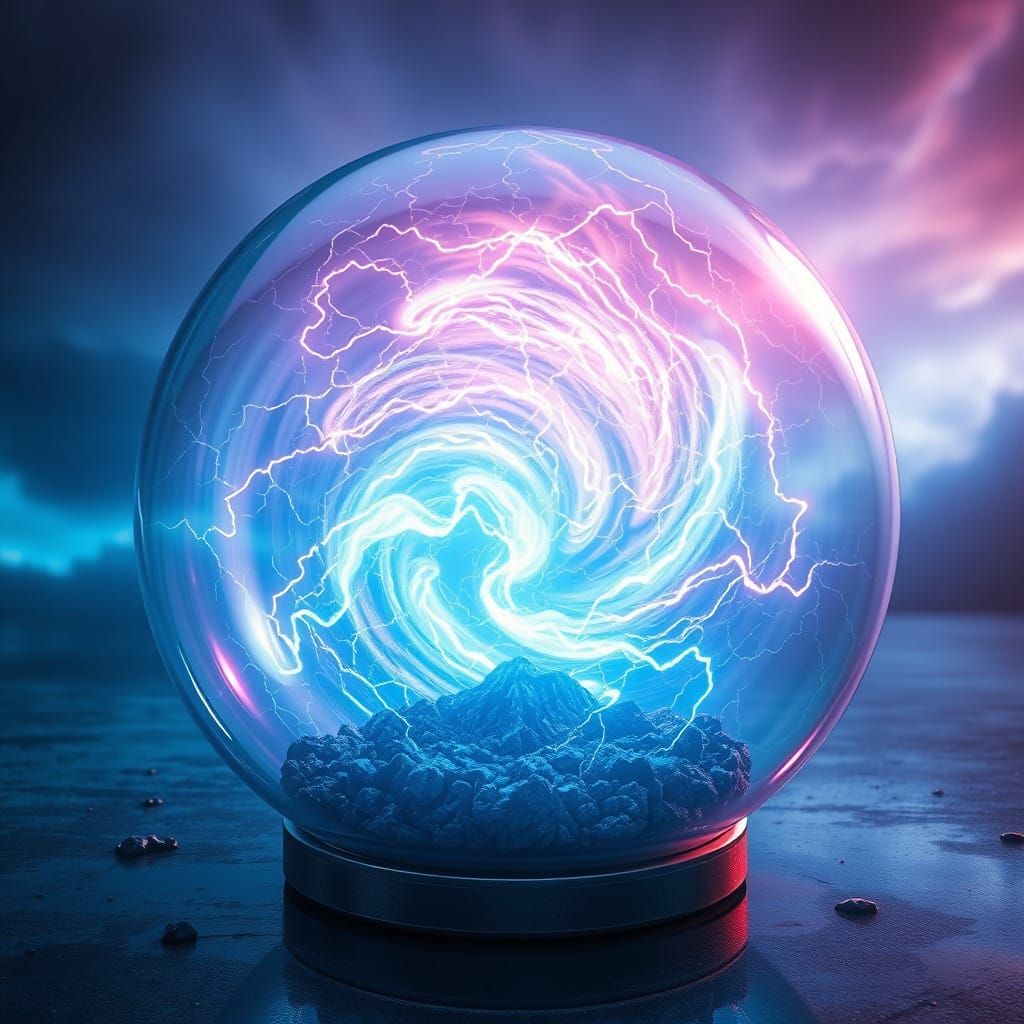 Ethereal Glass Orb Glows with Iridescent Light