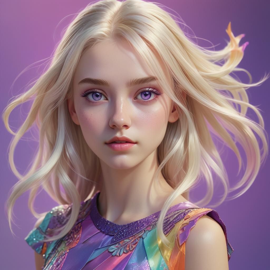 Hyperrealistic Concept Art of an Enchanting Young Girl in a....