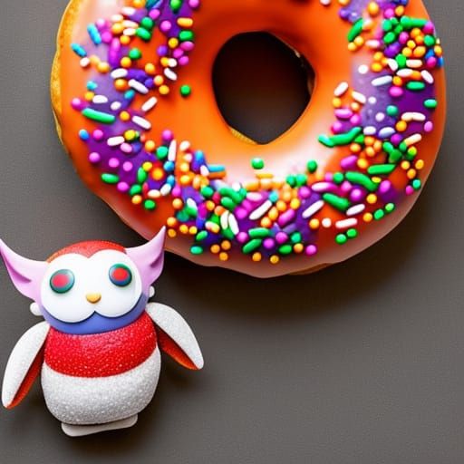 giant donut with colored sprinkles