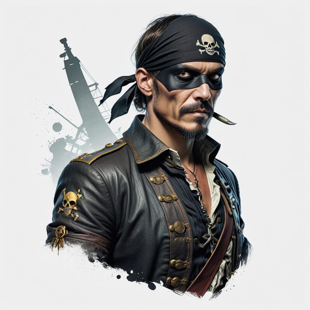 Swashbuckling Pirate in Dramatic Lighting
