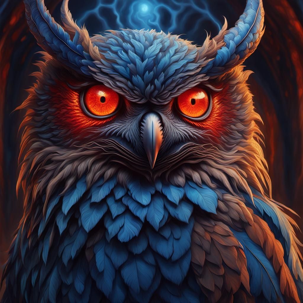 Stunning Demon Stolas Owl in Photorealistic Digital Art