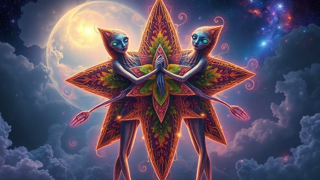 Intertwined Star Beings Reveal Fantasy Plant Kingdom