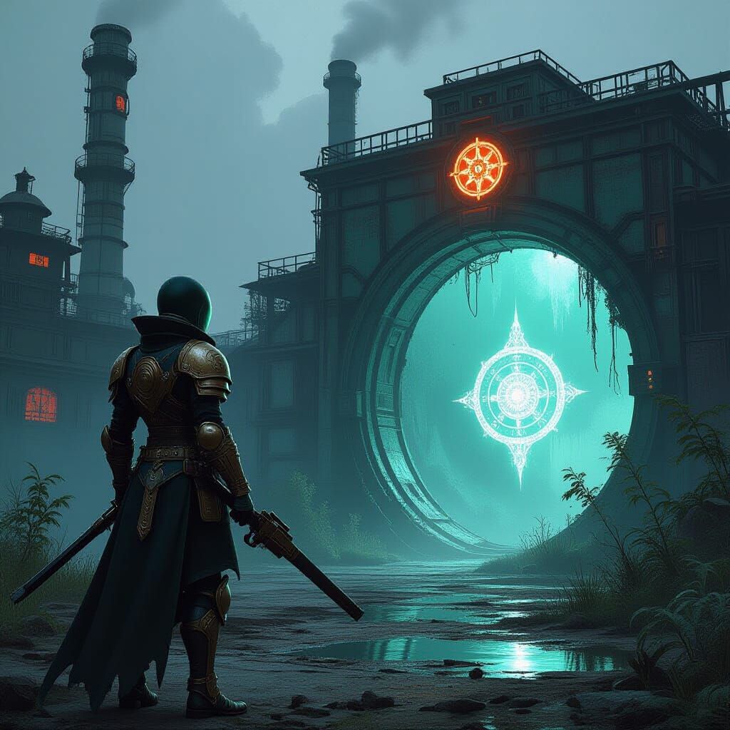 Steampunk Queen's Guard at Derelict Factory Portal