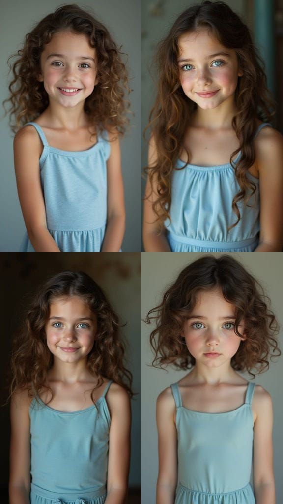 Fine Art Portrait of a Girl with Curly Brunette Hair