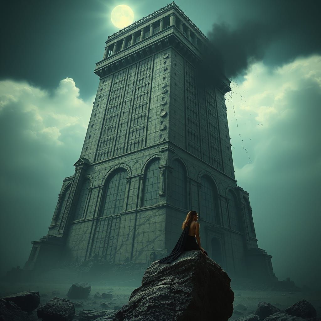 Woman Watches as Ancient Babylon Falls Apart in Hyperrealist...