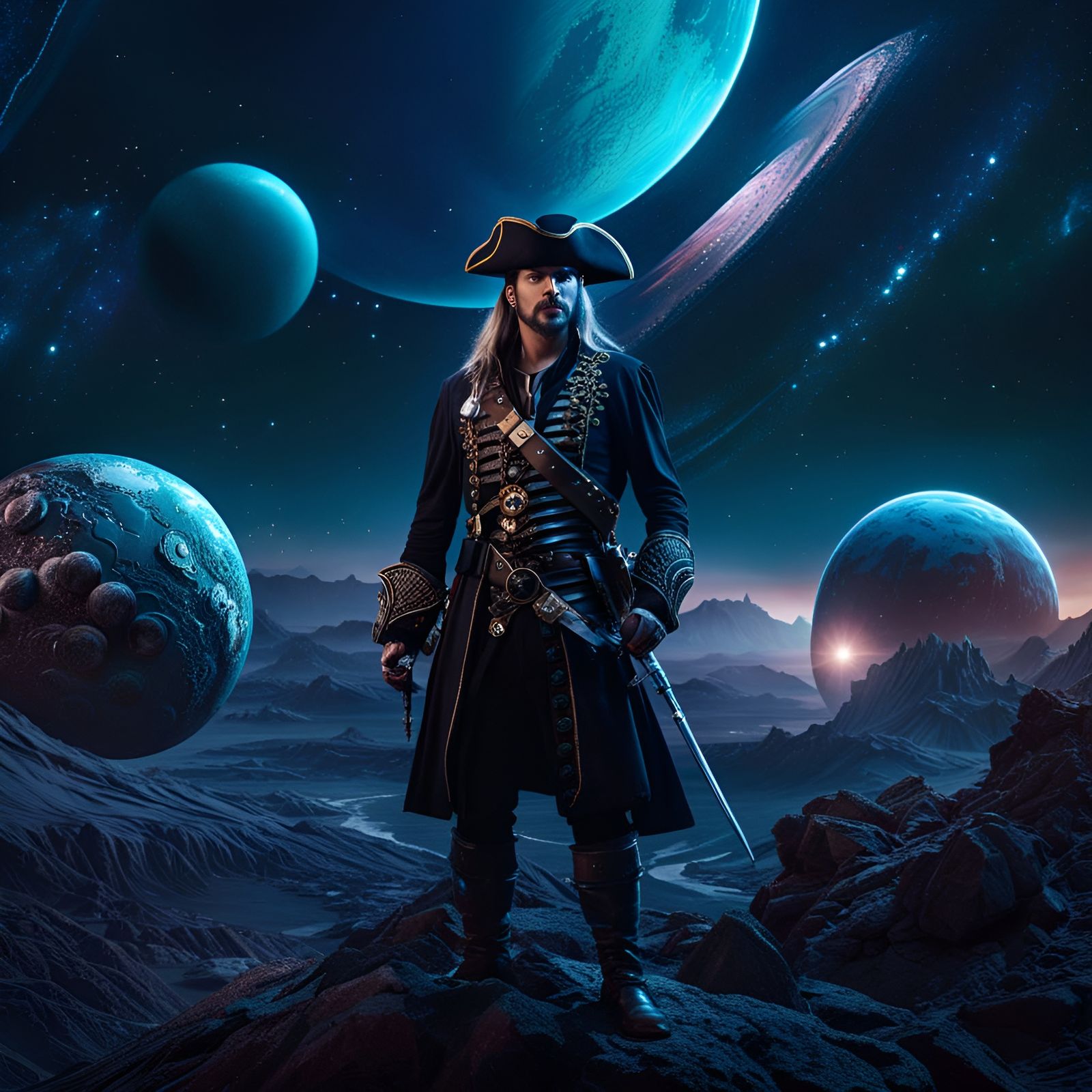 Pirate on Alien Planet in Sci-Fi Fantasy Art