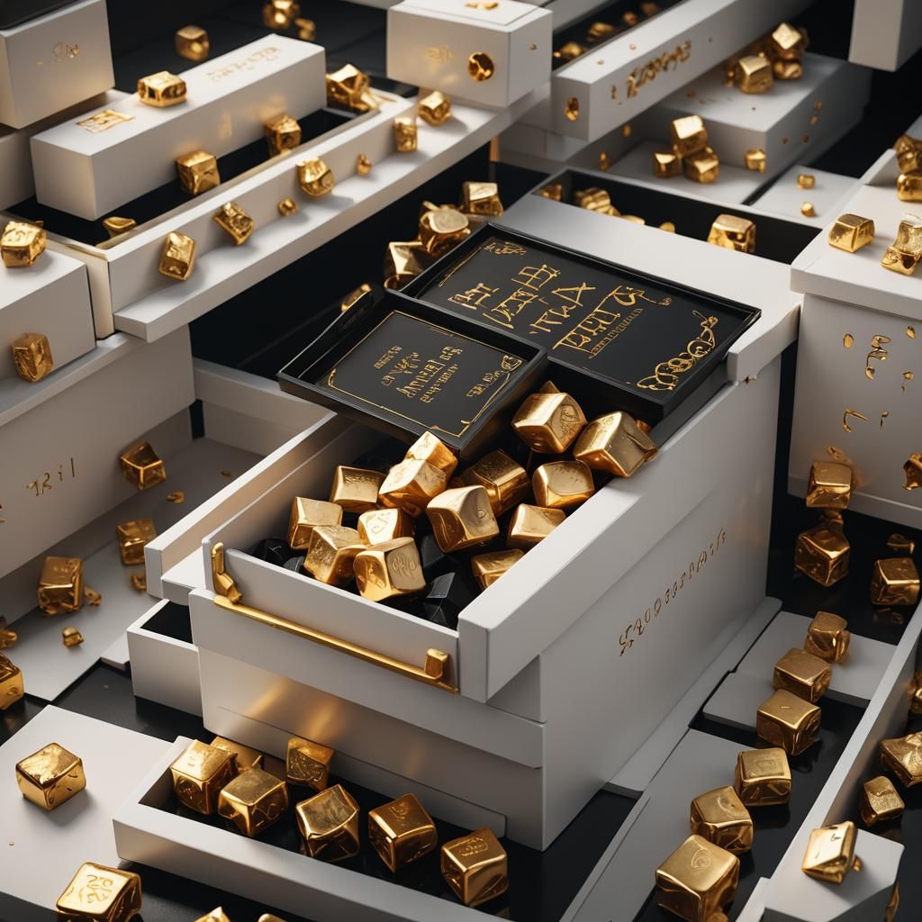 Ginger Cubes Overflowing from Antique Shelf