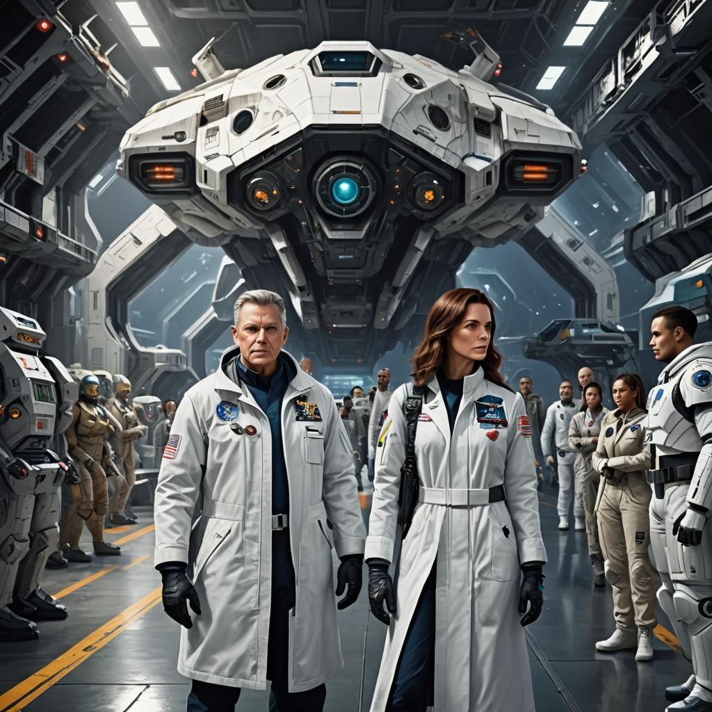 US Space Force General with Aliens in Hangar