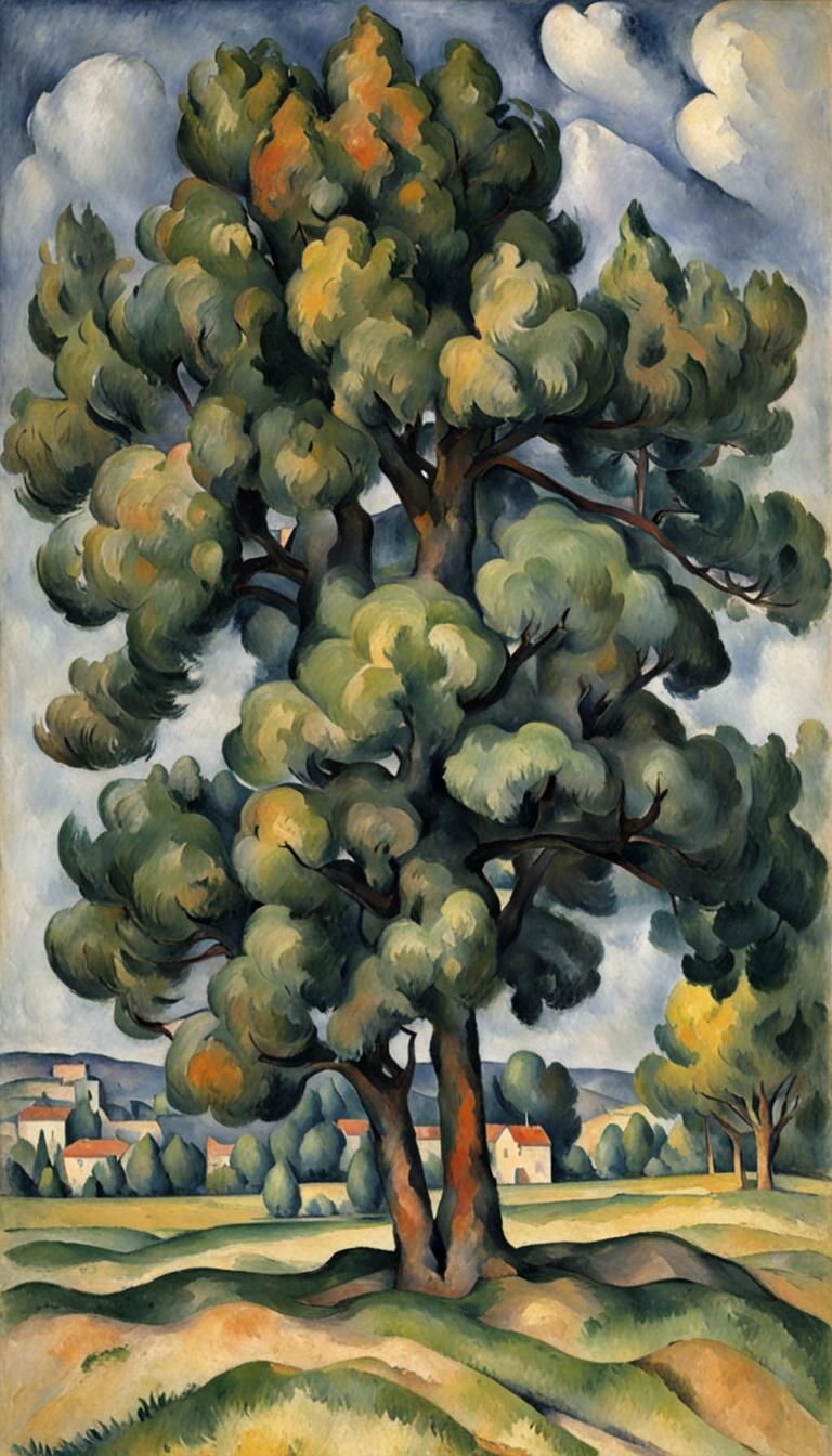 Tree in Post-Impressionist Style