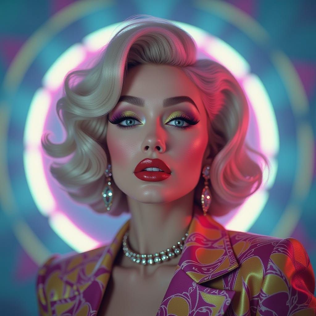 Woman's Bewildered Awe Mid-Hallucination