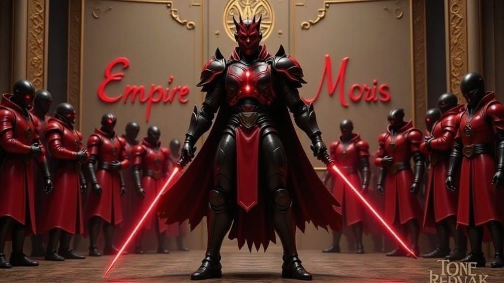 Vintage-Style Poster of Darth Maul in Sith Lord Armor