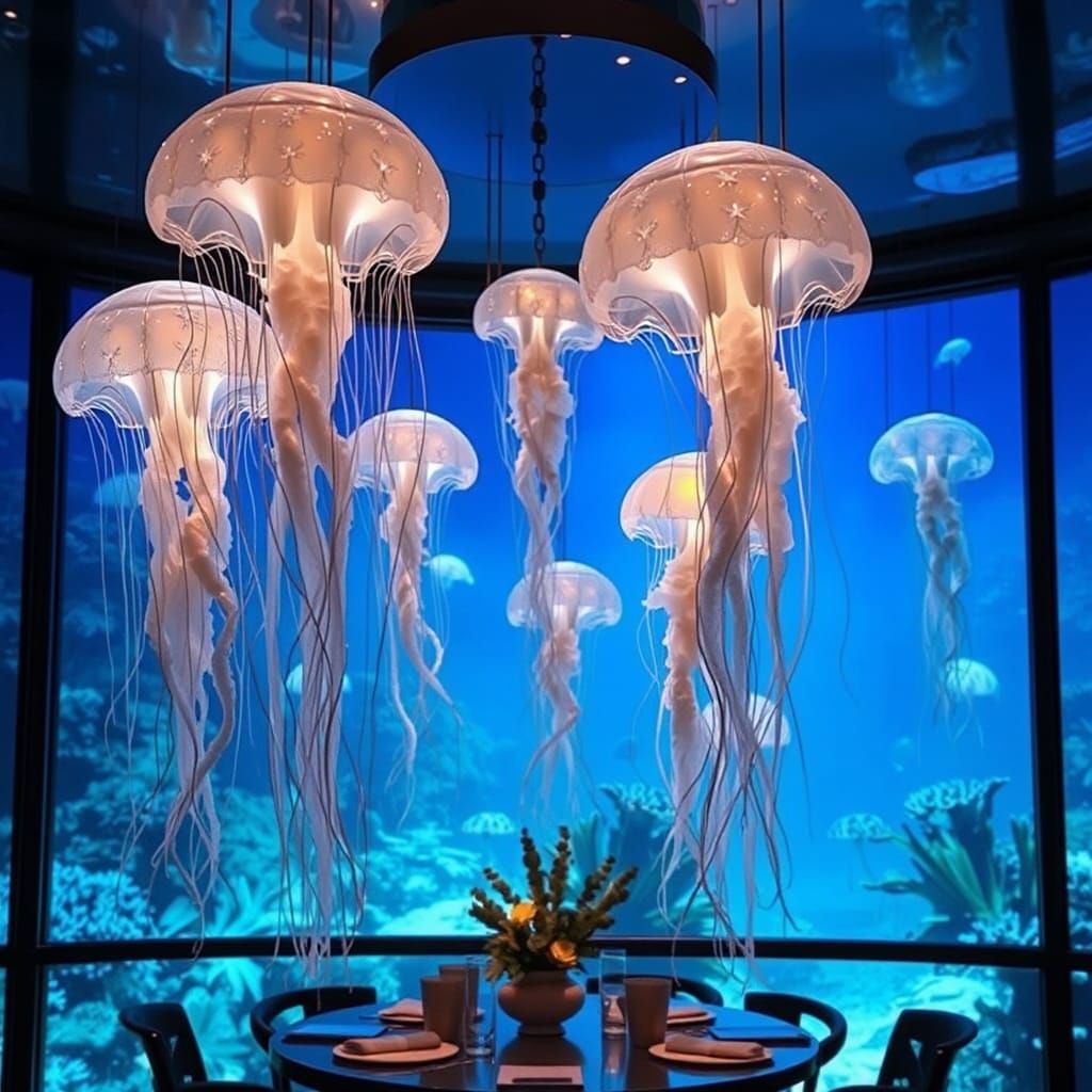 Jellyfish chandeliers are all the rage in underwater home decor