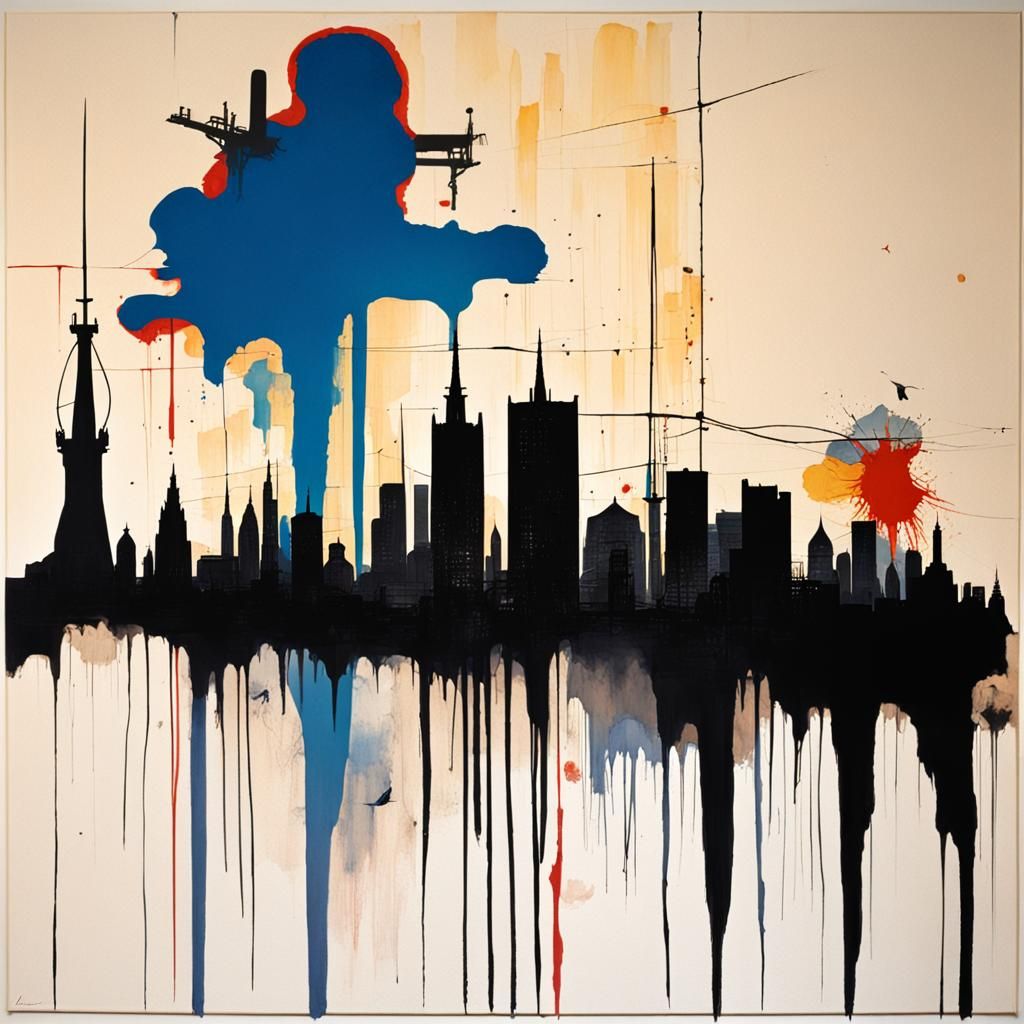 Dystopian Futuristic City Engulfed in Shadow