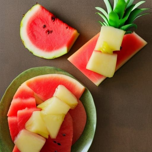 AI Image of Pineapple and Watermelon