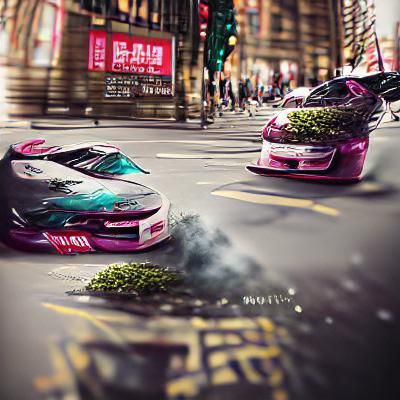 JDM Drift Cars Racing in City: 3D Render